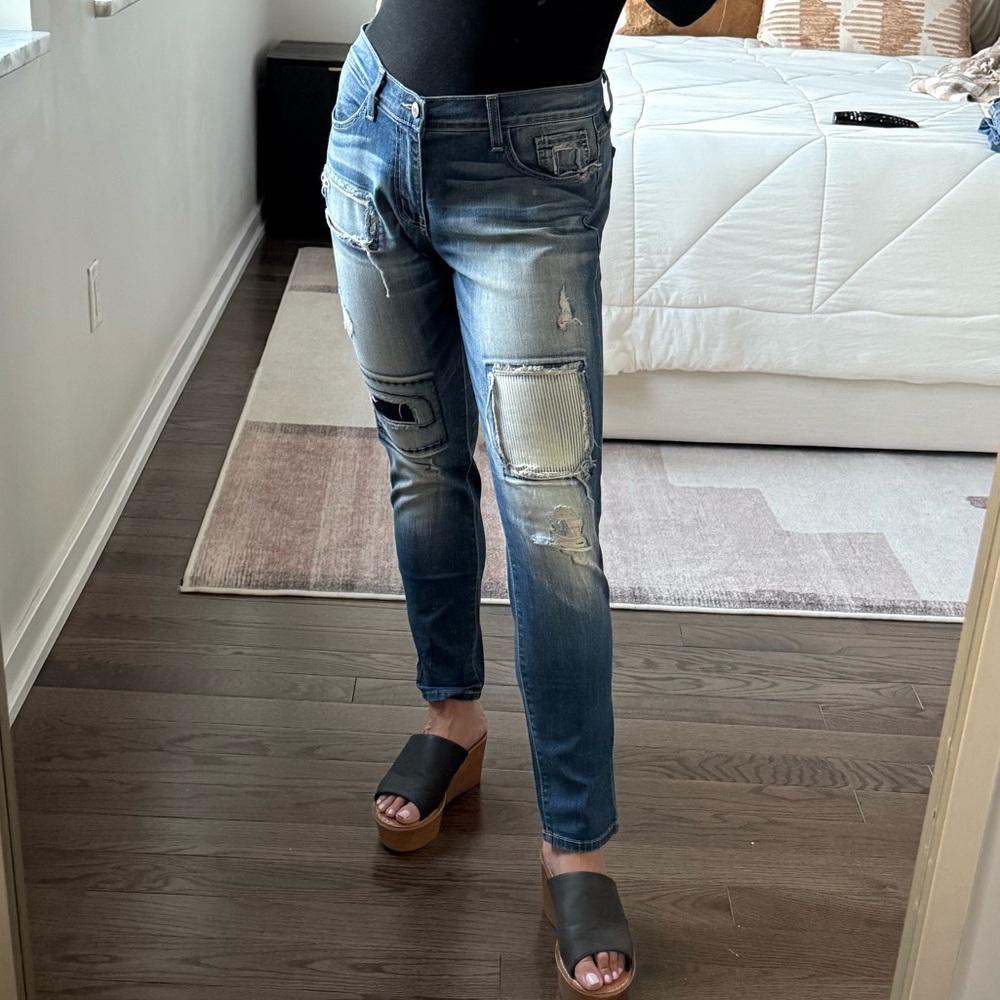 Flying Monkey Patches Straight Leg Jeans